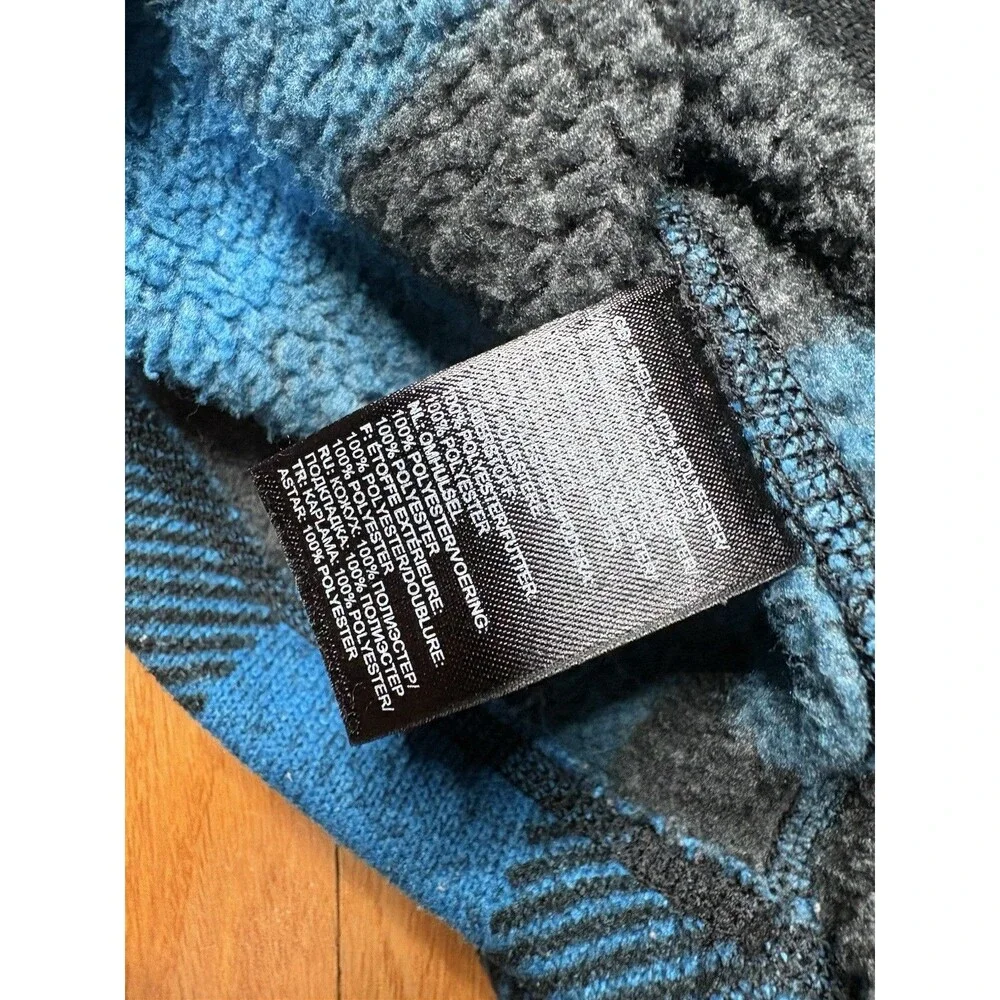 The North Face Men’s Gordon Lyons Plaid Fleece 2XL Blue Black 1/4 Zip Pullover